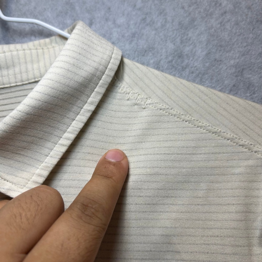 Lululemon Men's Beige Evolution Striped Performance Polo Size M - Picture 3 of 7